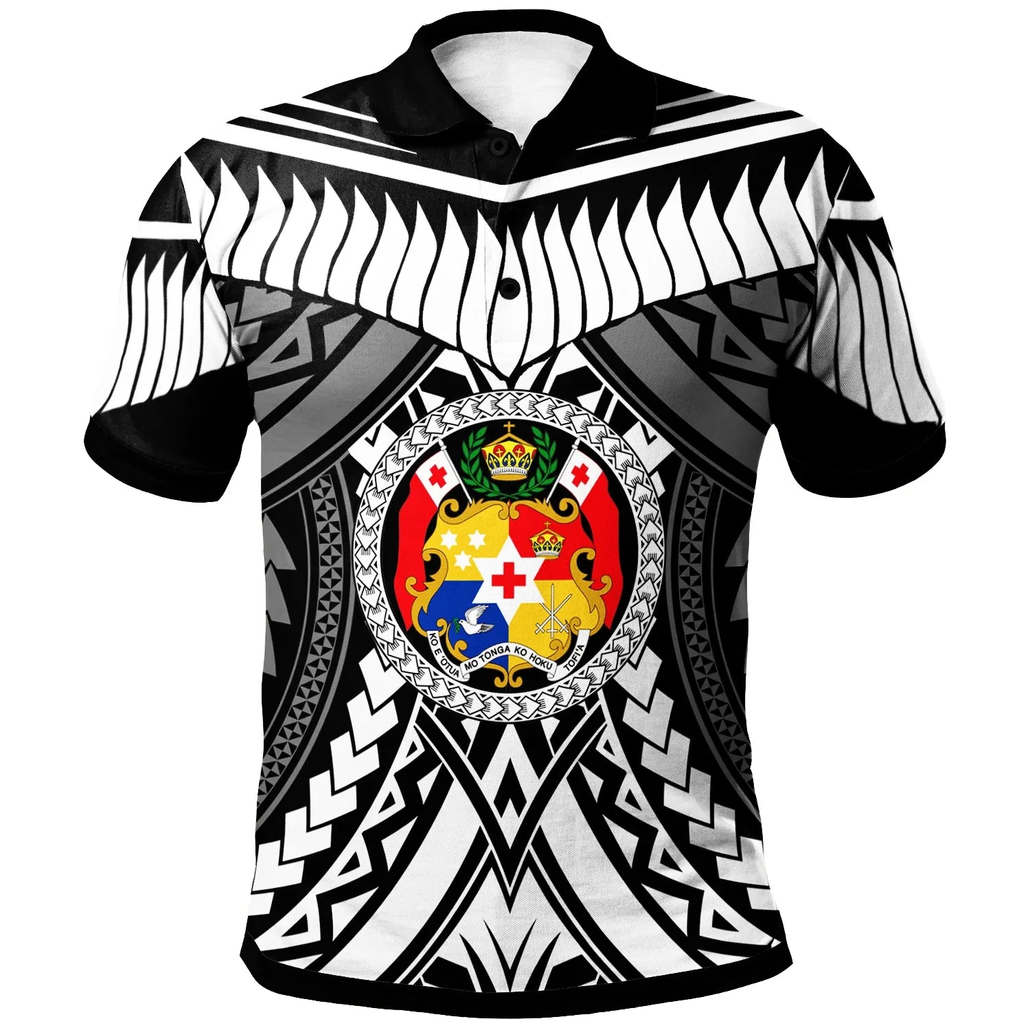 Tonga Polo Shirt - Tooth Shaped Necklace White