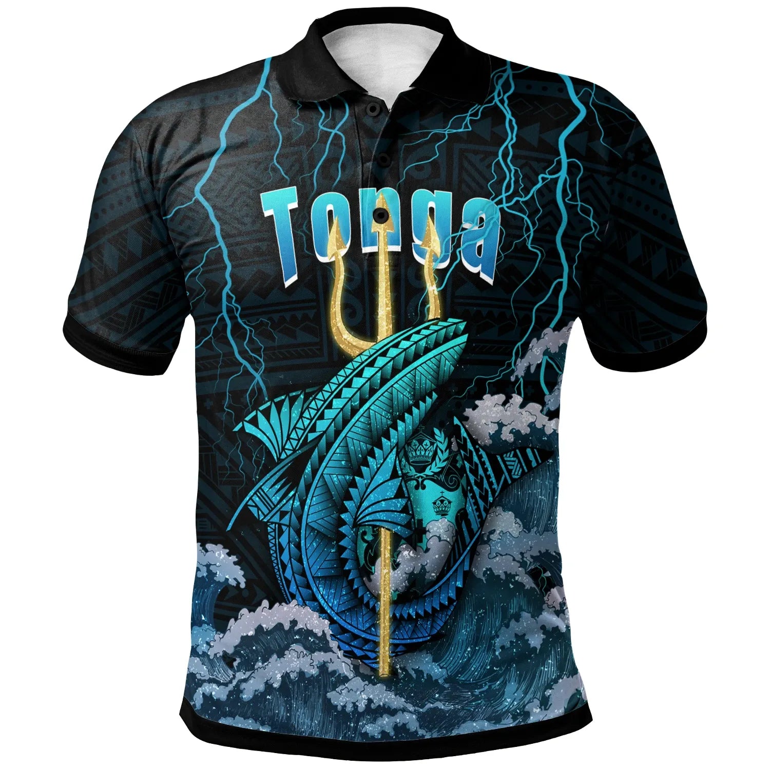 Tonga Polo Shirt - Trident Thunder Shark