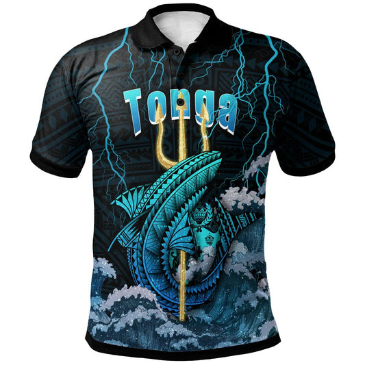 Tonga Polo Shirt - Trident Thunder Shark