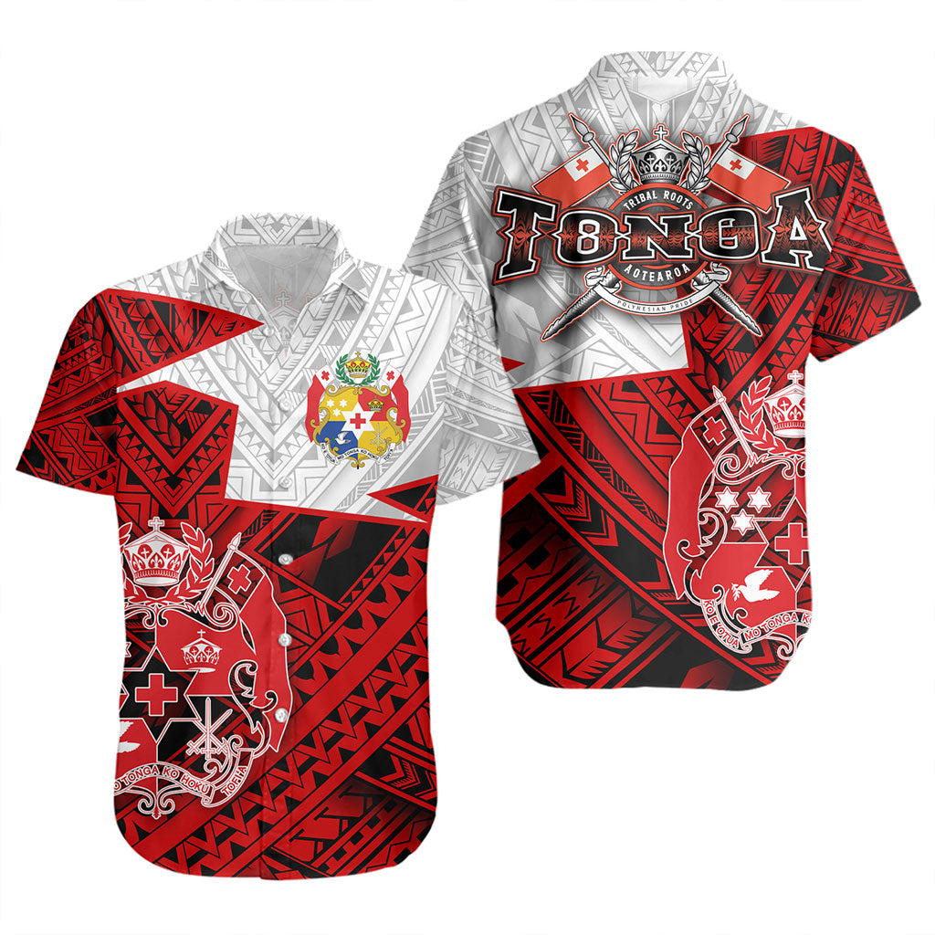 Tonga Short Sleeve Shirt Polynesian Tattoo Tribal Roots