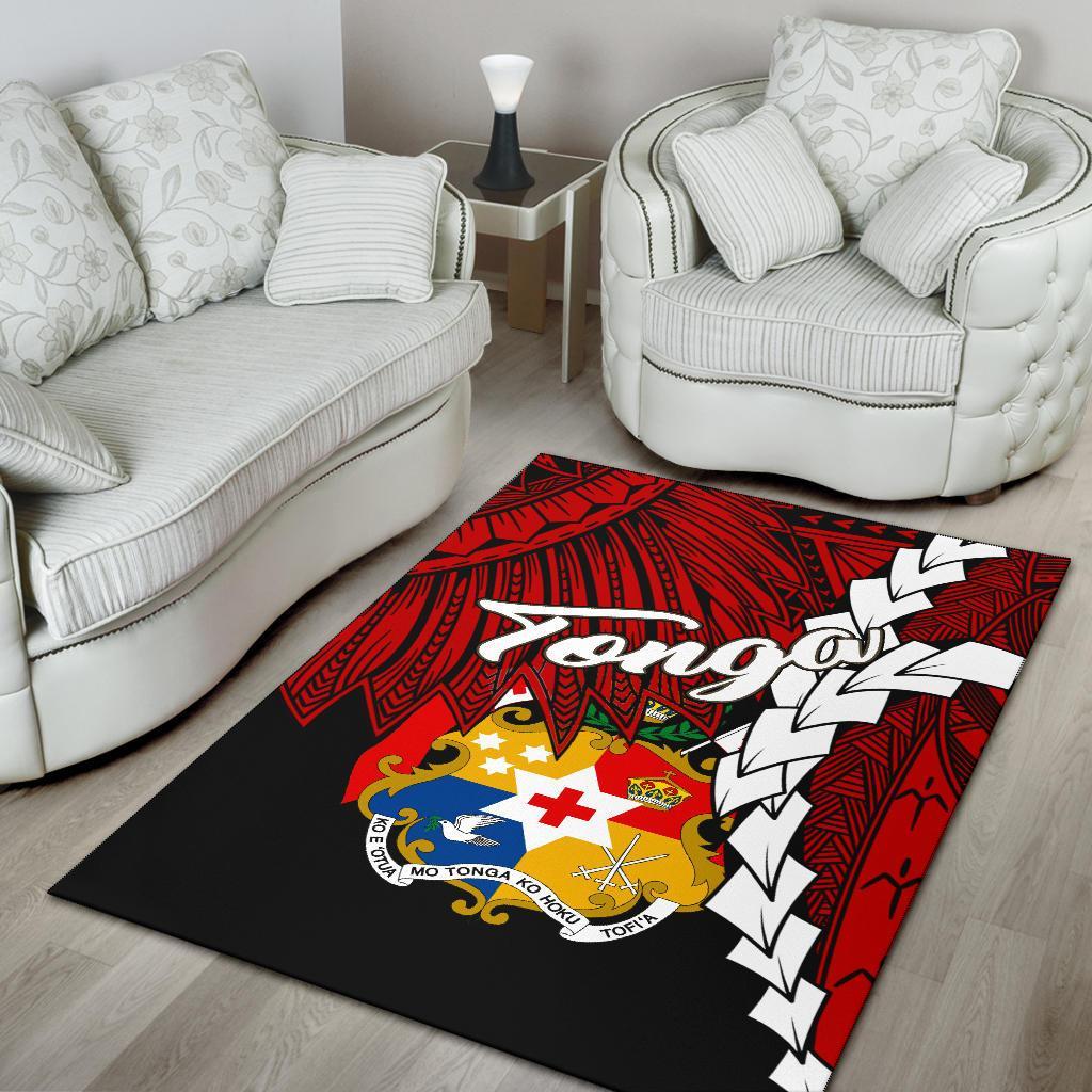 Tonga Polynesian Are Rug - Tribal Wave Tattoo Flag Color