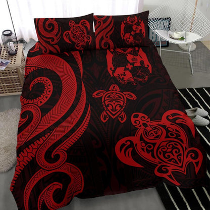 Tonga Polynesian Bedding Set - Red Tentacle Turtle