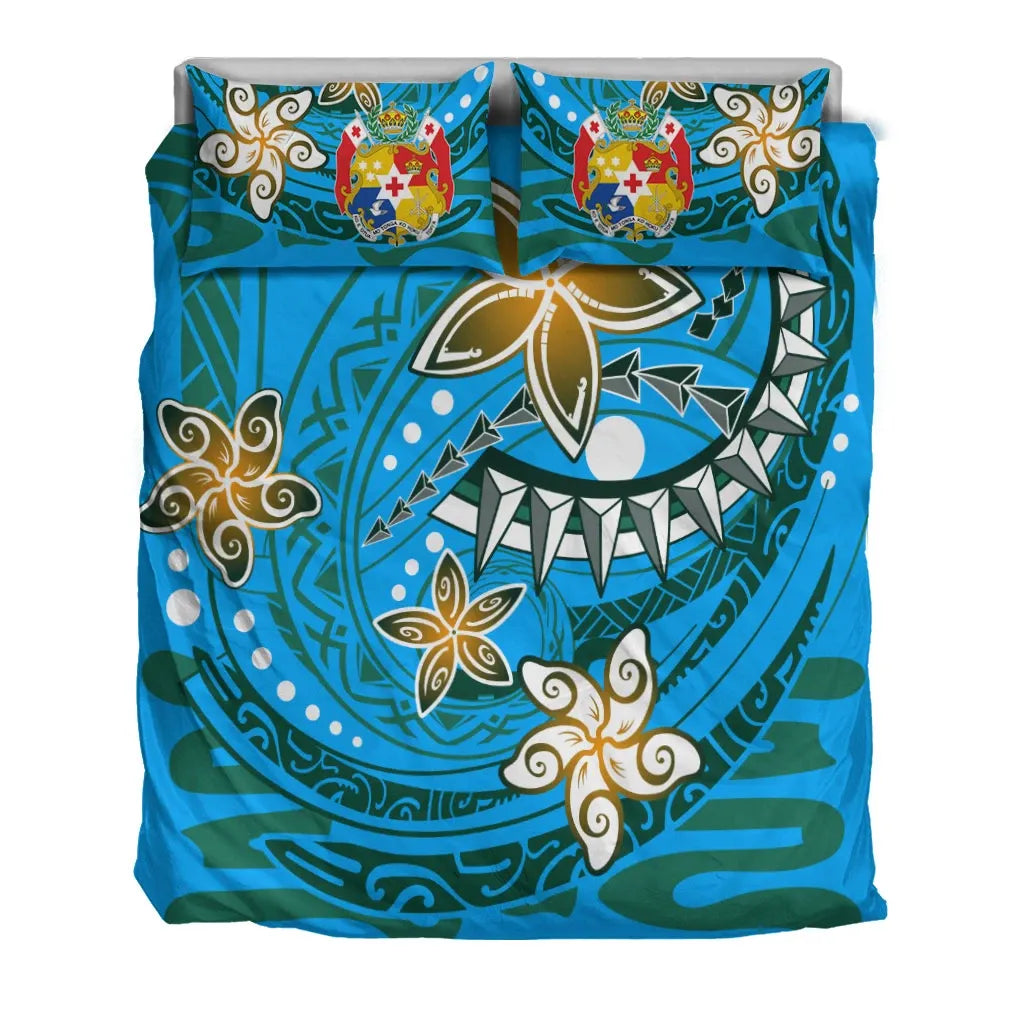 Tonga Polynesian Bedding Set - Spring Style Blue Color
