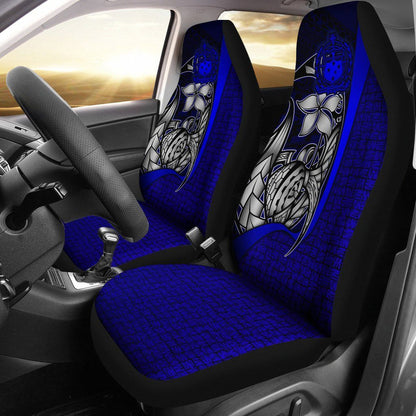 Tonga Polynesian Car Seat Covers Blue - Turtle With Hook