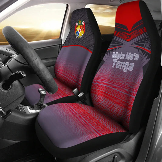 Tonga Polynesian Car Seat Covers - Grey Tattoo