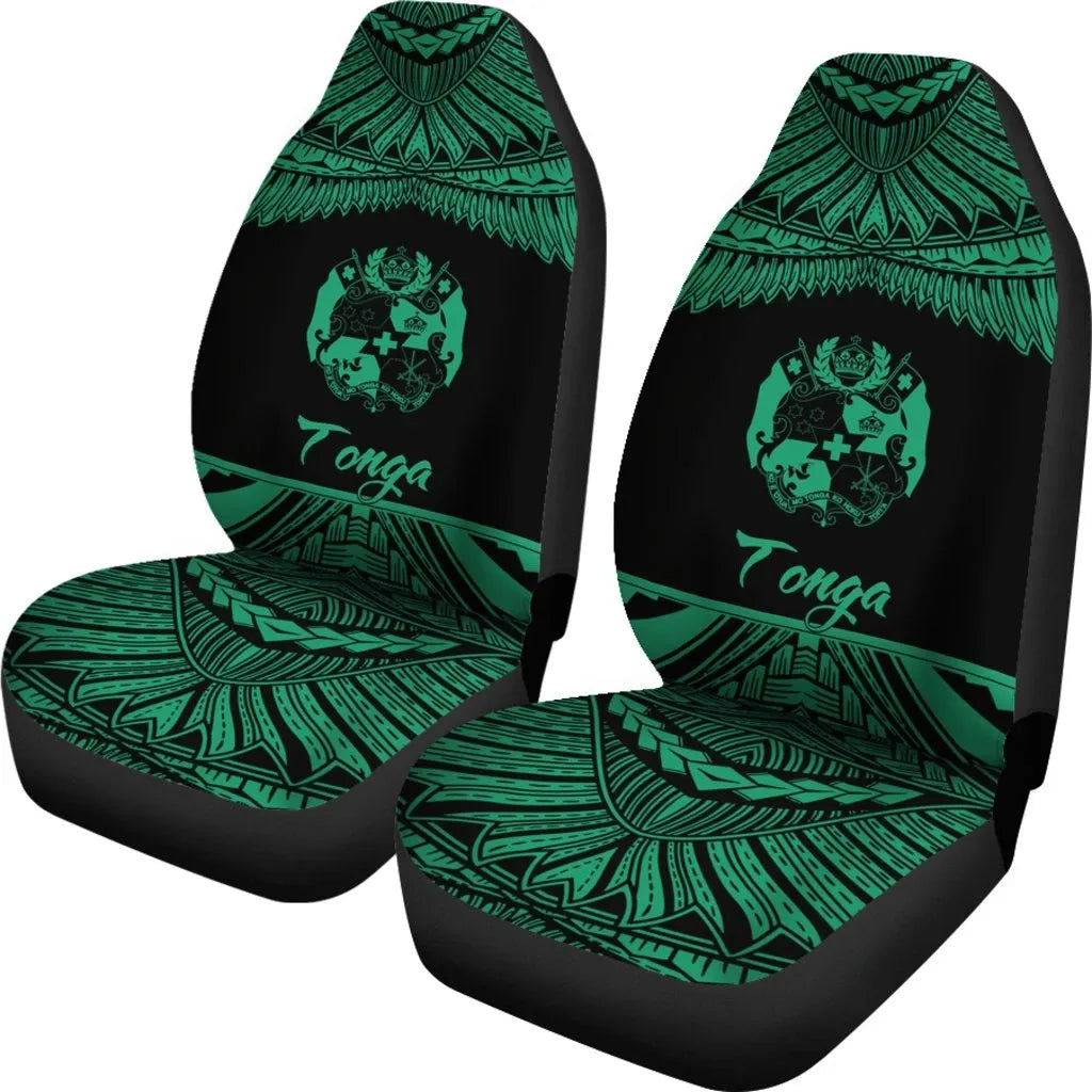 Tonga Polynesian Car Seat Covers - Pride Green Version