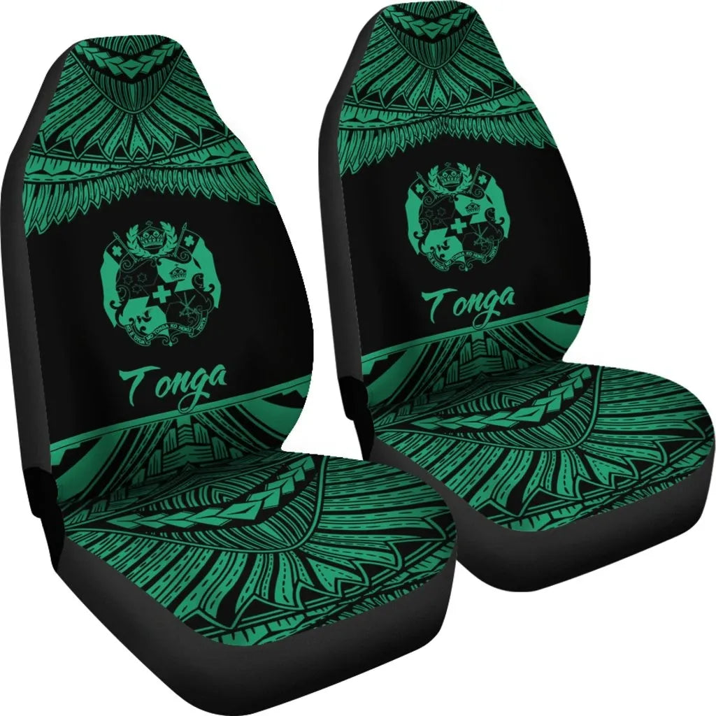Tonga Polynesian Car Seat Covers - Pride Green Version