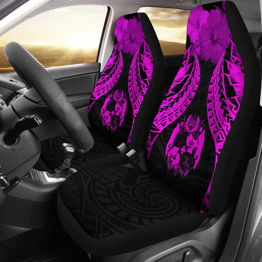 Tonga Polynesian Car Seat Covers Pride Seal And Hibiscus Pink