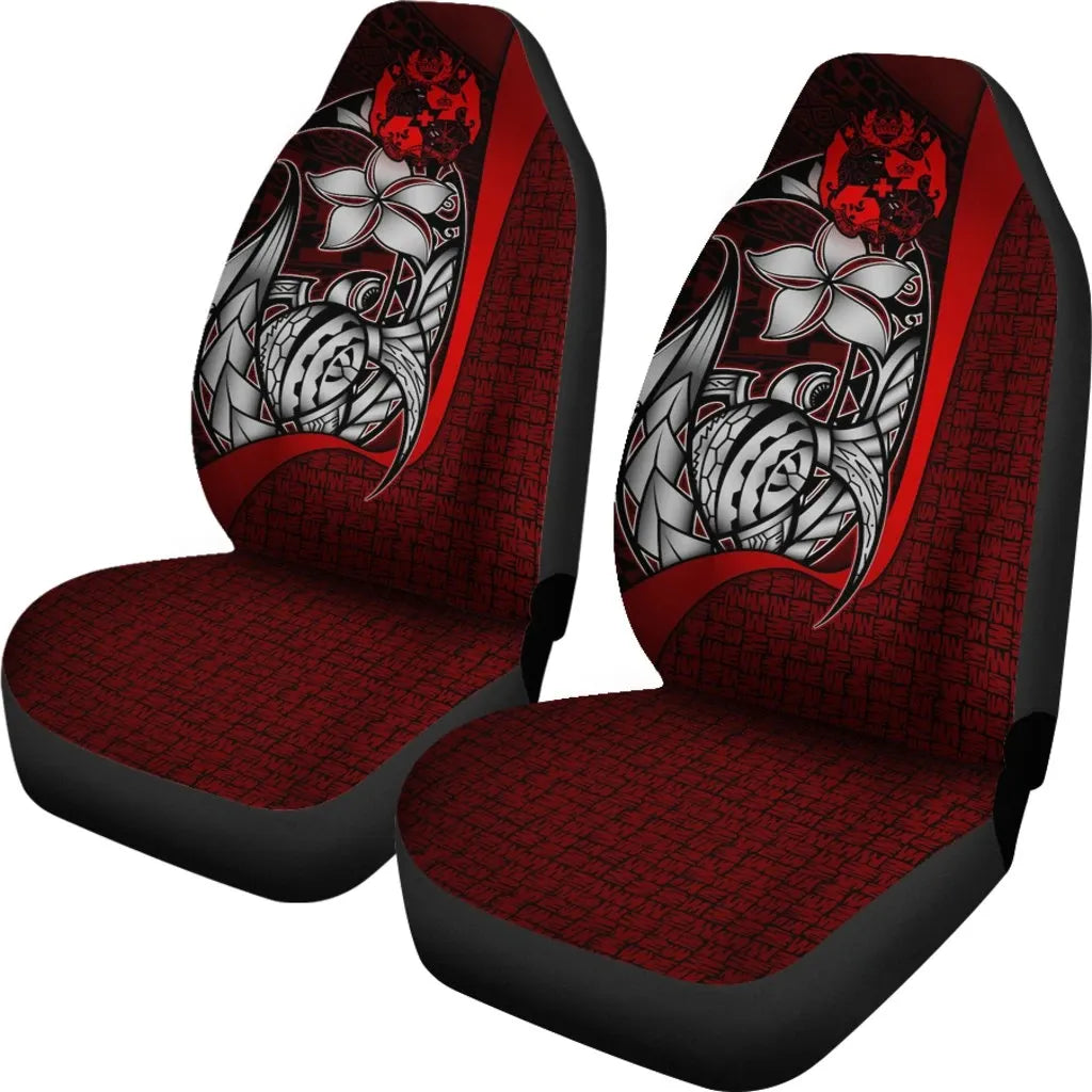 Tonga Polynesian Car Seat Covers Red - Turtle With Hook