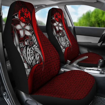Tonga Polynesian Car Seat Covers Red - Turtle With Hook