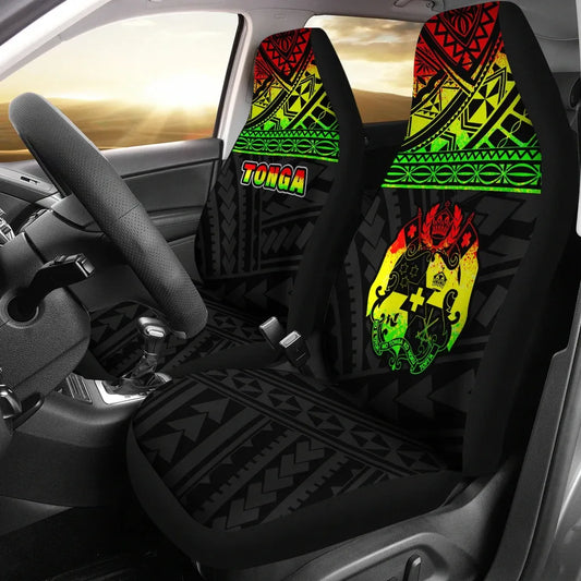 Tonga Car Seat Covers - Tonga Reggae Coat Of Arms Polynesian Tattoo