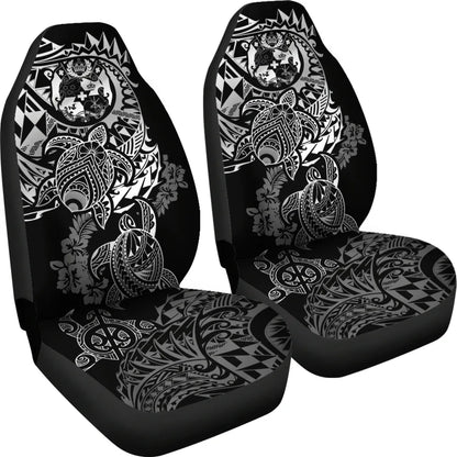 Tonga Polynesian Car Seat Covers - White Turtle Flowing