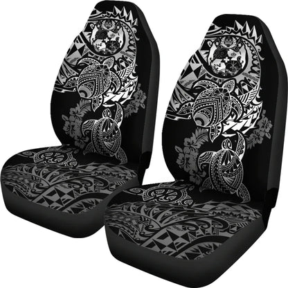 Tonga Polynesian Car Seat Covers - White Turtle Flowing