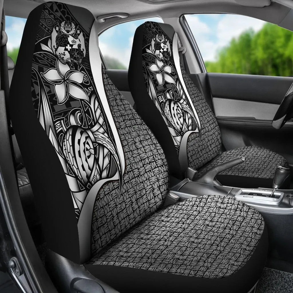 Tonga Polynesian Car Seat Covers White - Turtle With Hook