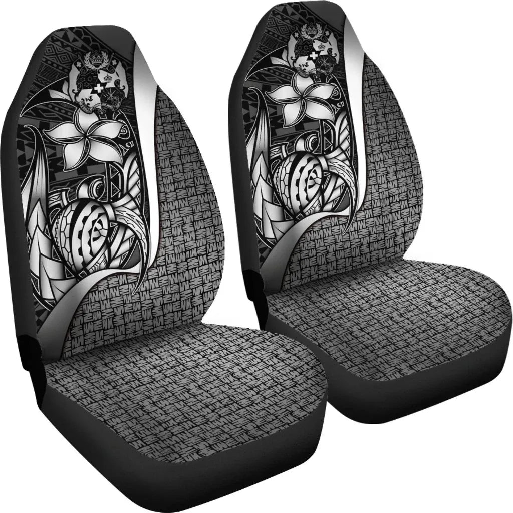 Tonga Polynesian Car Seat Covers White - Turtle With Hook