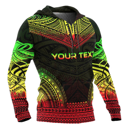 Tonga Polynesian Chief Custom Personalised Hoodie - Reggae Version