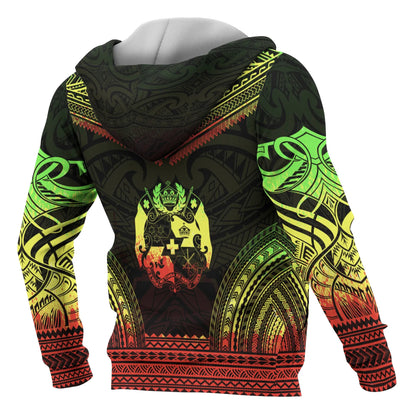 Tonga Polynesian Chief Custom Personalised Hoodie - Reggae Version