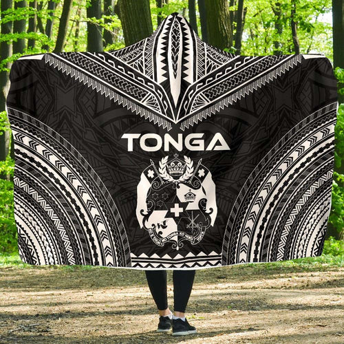 Tonga Polynesian Chief Hooded Blanket - Black Version
