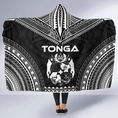Tonga Polynesian Chief Hooded Blanket - Black Version