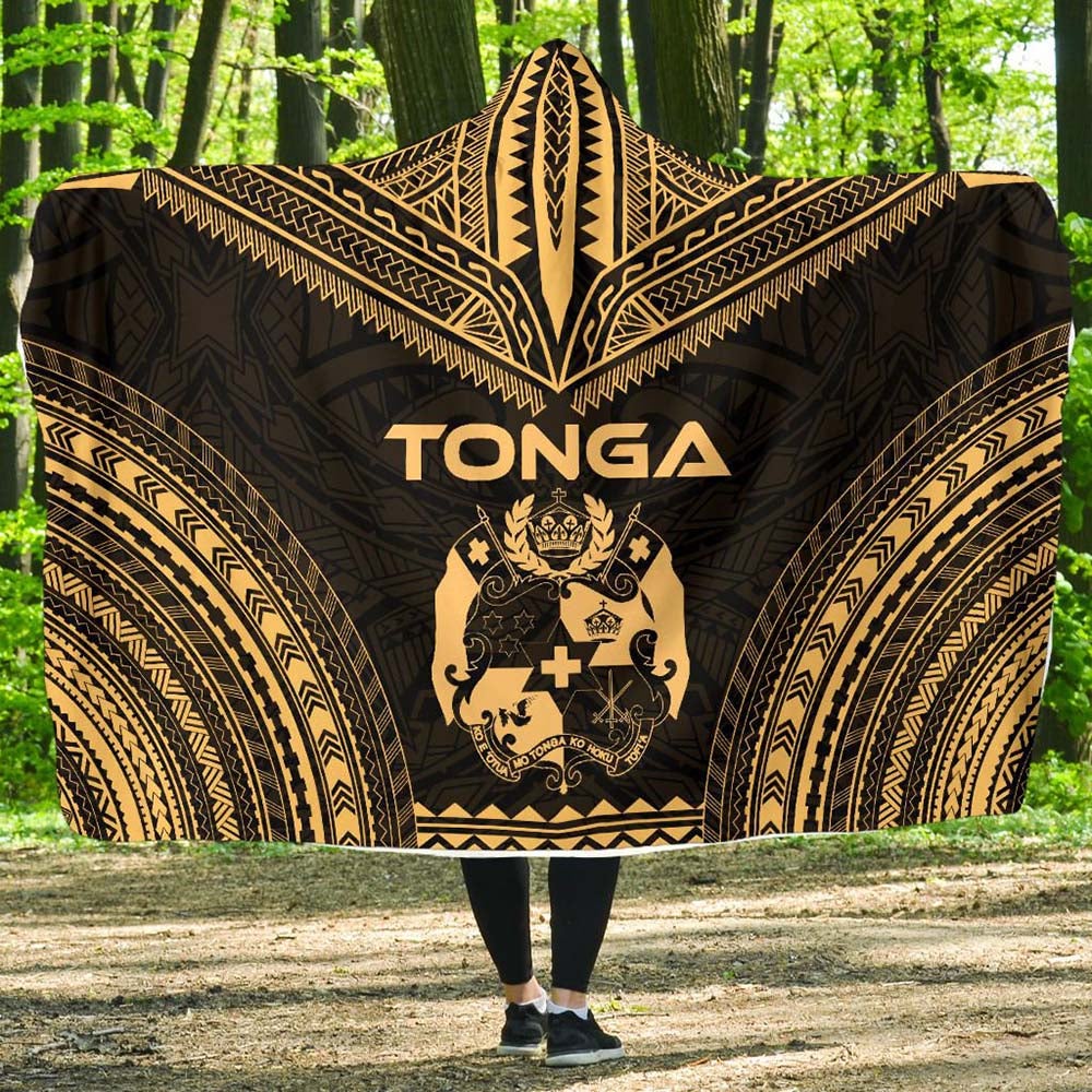 Tonga Polynesian Chief Hooded Blanket - Gold Version