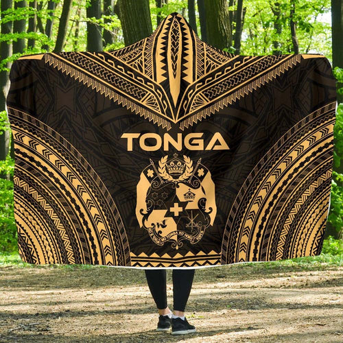 Tonga Polynesian Chief Hooded Blanket - Gold Version