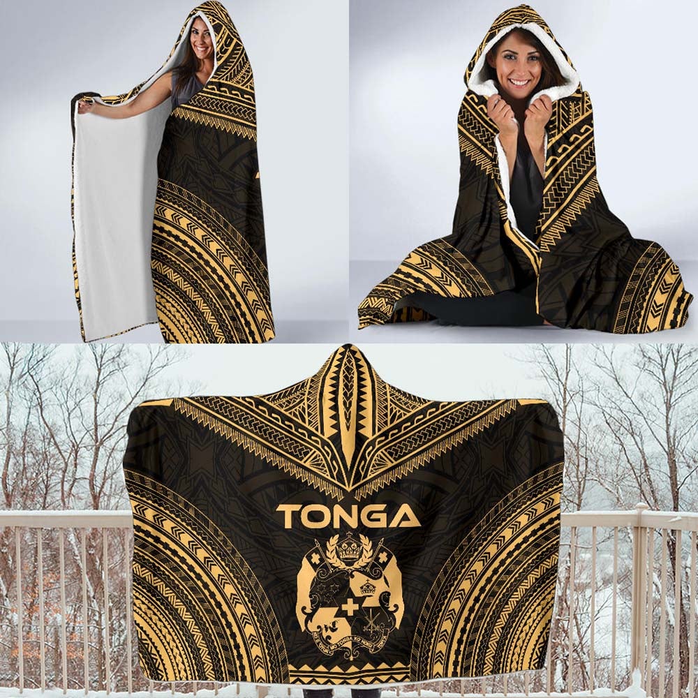 Tonga Polynesian Chief Hooded Blanket - Gold Version