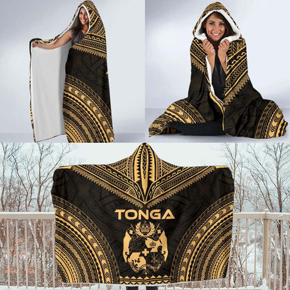 Tonga Polynesian Chief Hooded Blanket - Gold Version