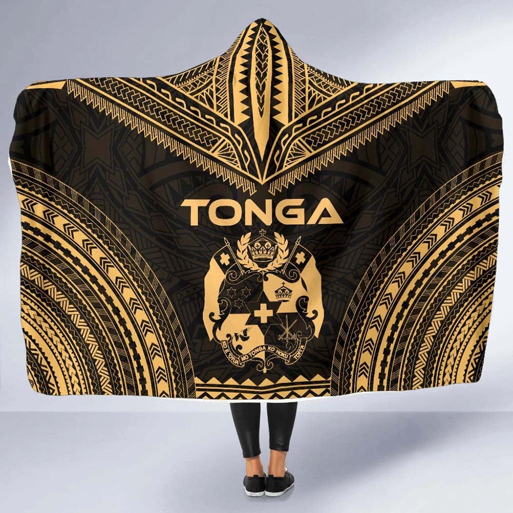 Tonga Polynesian Chief Hooded Blanket - Gold Version