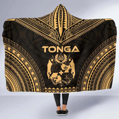 Tonga Polynesian Chief Hooded Blanket - Gold Version