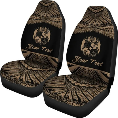 Tonga Polynesian Custom Personalised Peisonalised Car Seat Covers - Pride Gold Version