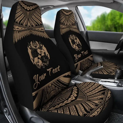 Tonga Polynesian Custom Personalised Peisonalised Car Seat Covers - Pride Gold Version