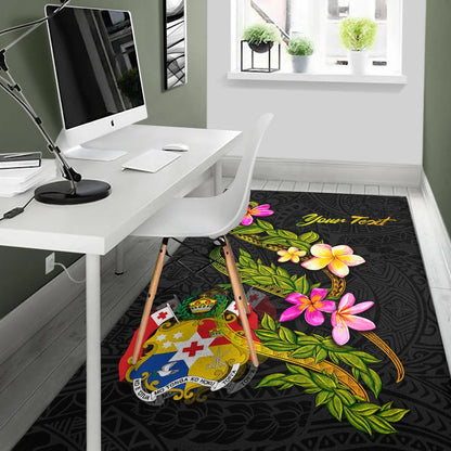 Tonga Polynesian Custom Personalised Area Rug - Plumeria Tribal