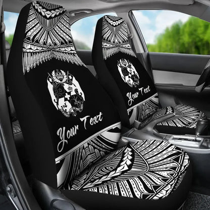 Tonga Polynesian Custom Personalised Car Seat Covers - Pride White Version