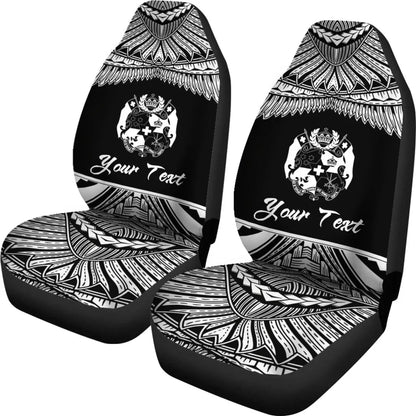 Tonga Polynesian Custom Personalised Car Seat Covers - Pride White Version