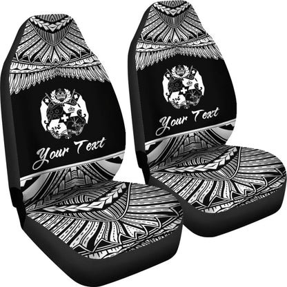 Tonga Polynesian Custom Personalised Car Seat Covers - Pride White Version