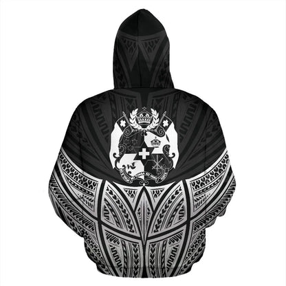 Tonga Polynesian Custom Personalised Hoodie Black Pride Map nd Seal