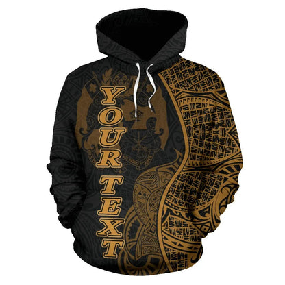 Tonga Polynesian Custom Personalised Hoodie Coconut Gold