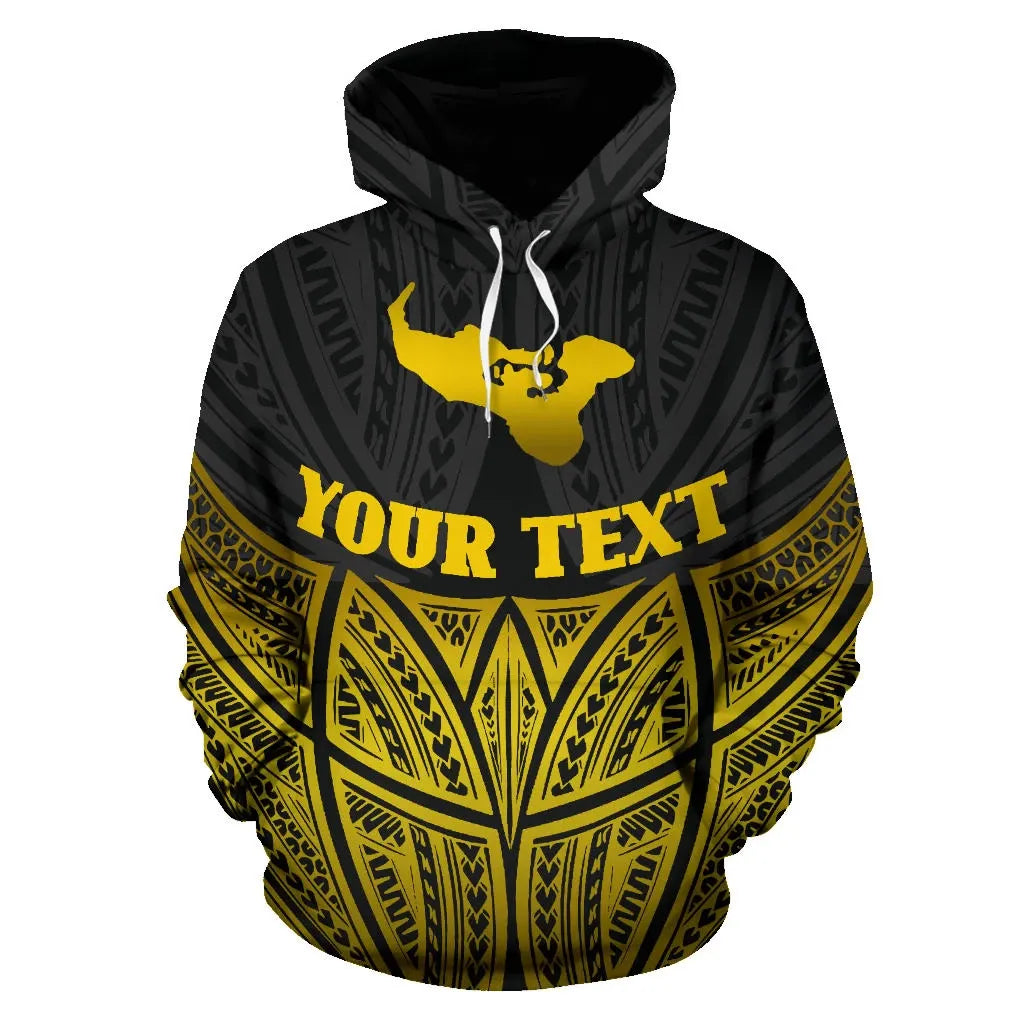 Tonga Polynesian Custom Personalised Hoodie Gold Pride Map nd Seal