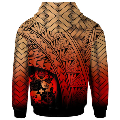 Tonga Polynesian Custom Personalised Hoodie - Plumeria Tattoo Tribal