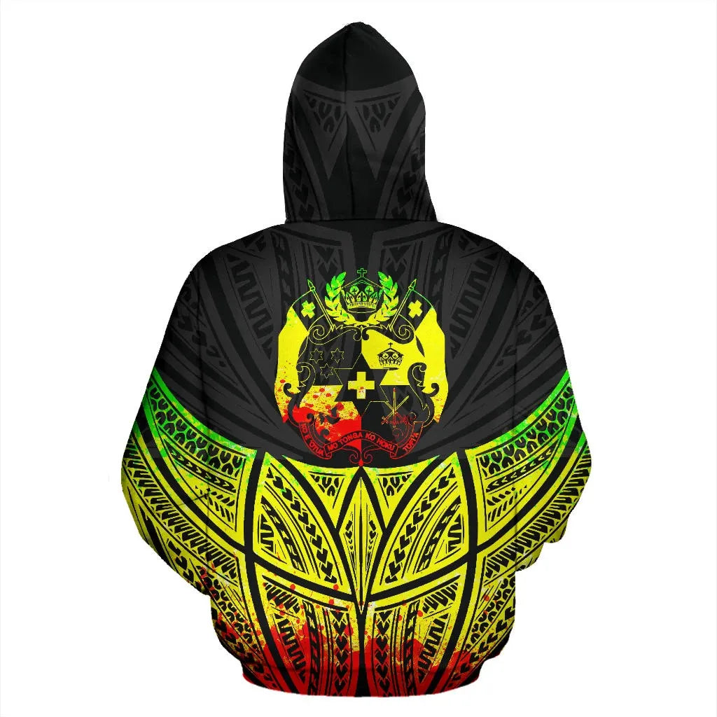 Tonga Polynesian Custom Personalised Hoodie Reggae Pride Map nd Seal