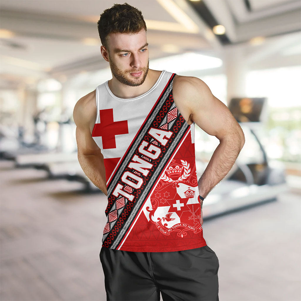 Tonga Tank Top Ngatu Flag And Coat Of Arms