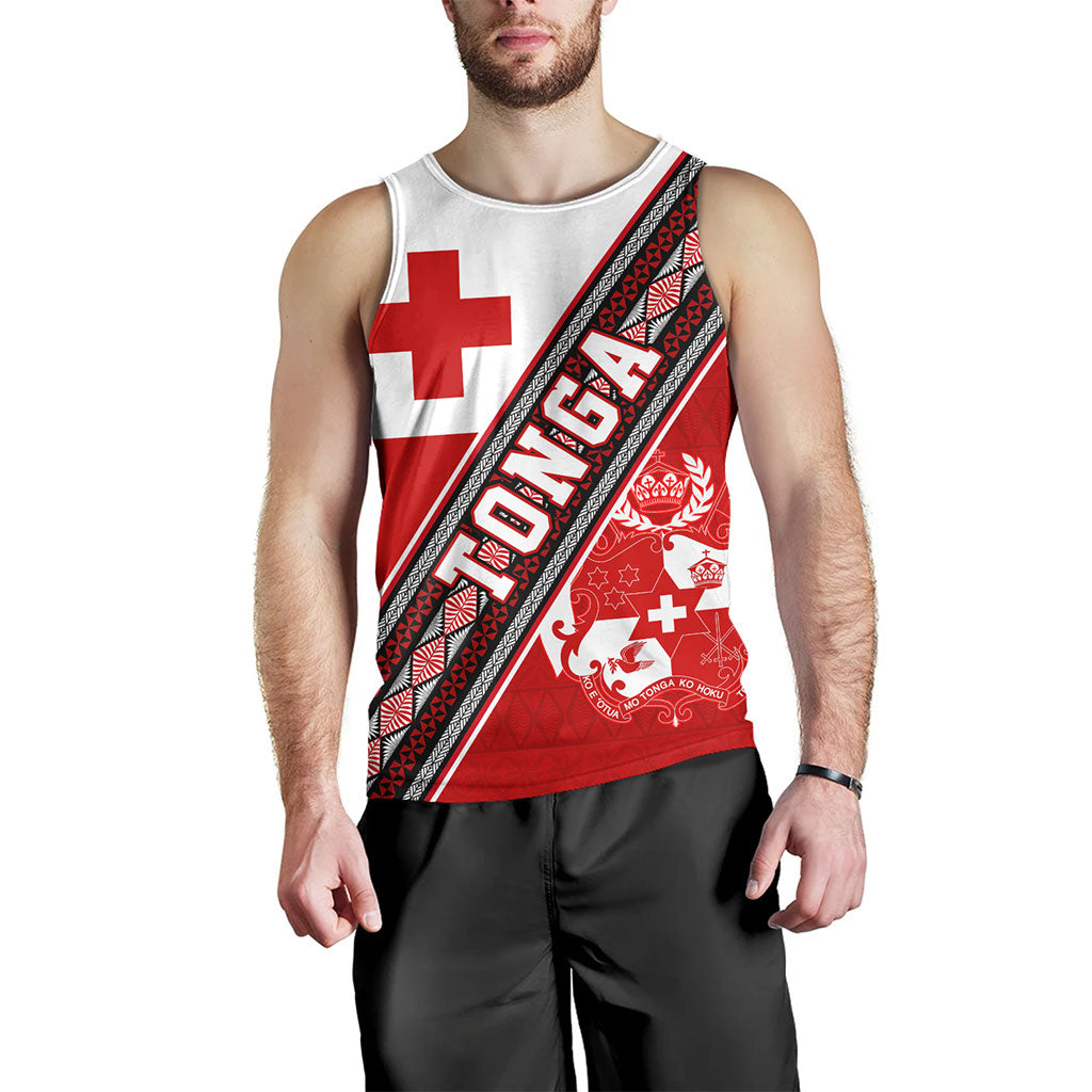 Tonga Tank Top Ngatu Flag And Coat Of Arms