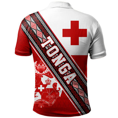 Tonga Polo Shirt Ngatu Flag And Coat Of Arms