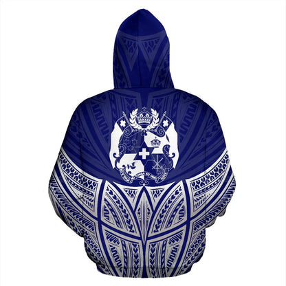 Tonga Polynesian Hoodie Blue Pride Map nd Seal