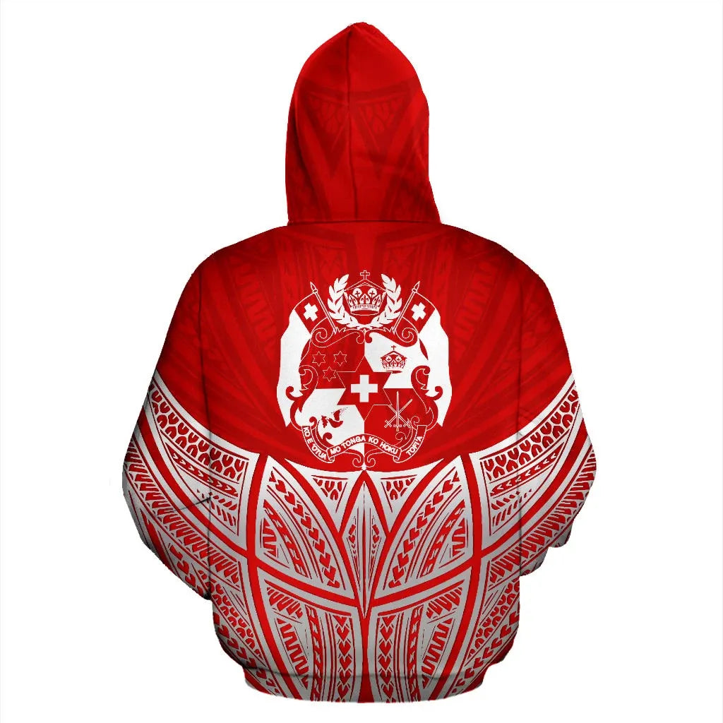 Tonga Polynesian Hoodie Red Pride Map nd Seal