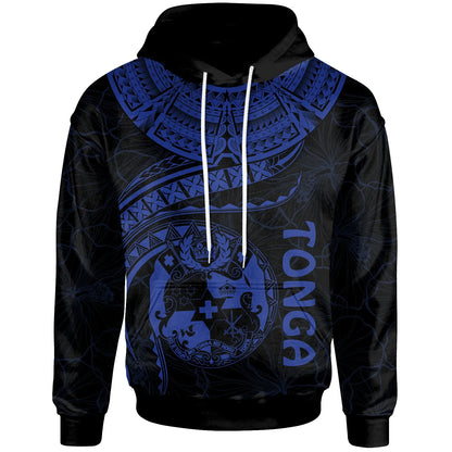 Tonga Polynesian Hoodie - Tonga Waves (Blue)