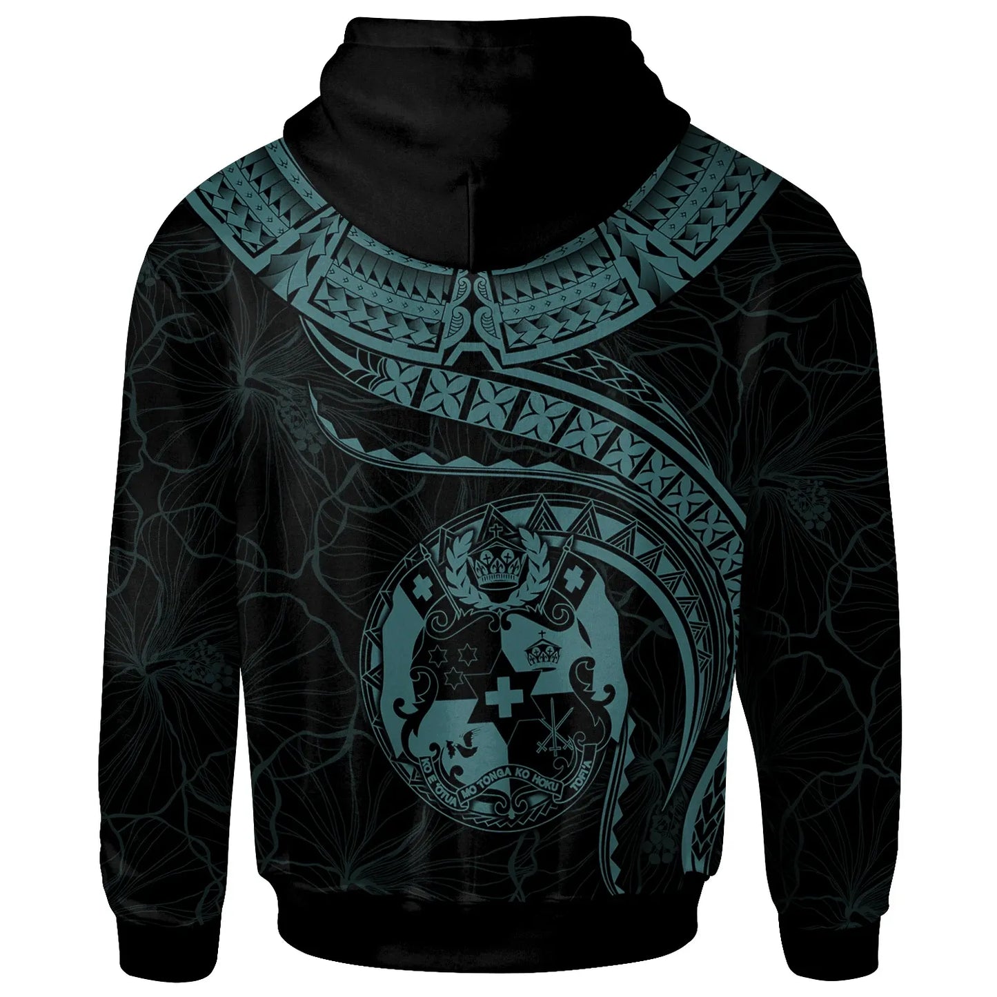 Tonga Polynesian Hoodie - Tonga Waves (Turquoise)