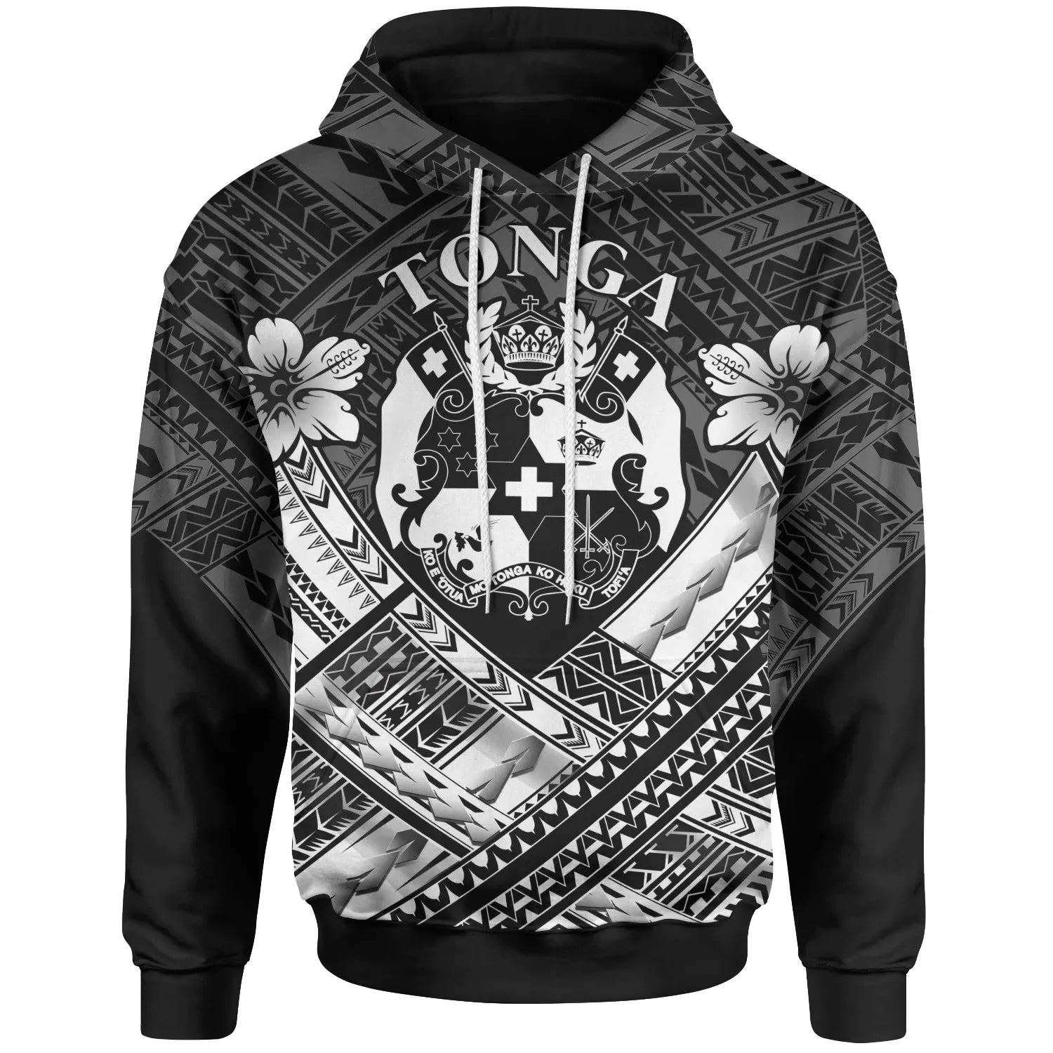 Tonga Polynesian  Hoodie - Tonga White Seal Camisole Hibiscus Style