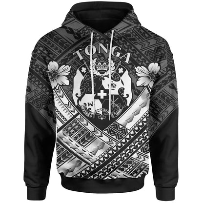 Tonga Polynesian  Hoodie - Tonga White Seal Camisole Hibiscus Style