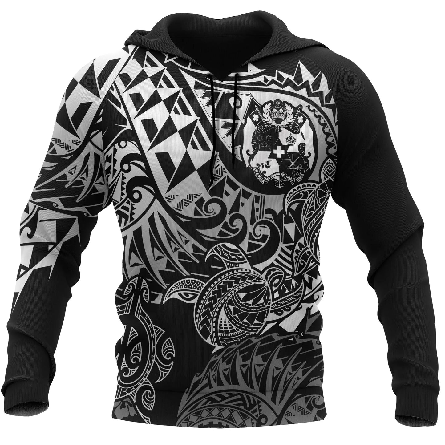 Tonga Polynesian Hoodie - White Turtle Flowing